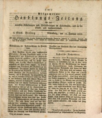 Allgemeine Handlungs-Zeitung Freitag 11. Januar 1822