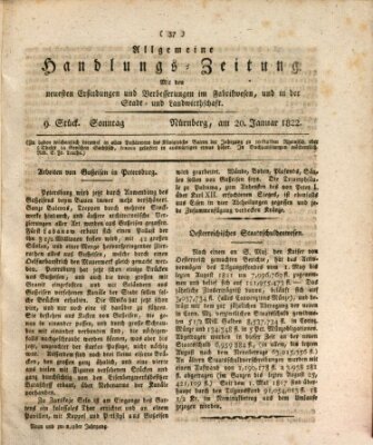 Allgemeine Handlungs-Zeitung Sonntag 20. Januar 1822