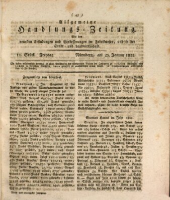 Allgemeine Handlungs-Zeitung Freitag 25. Januar 1822