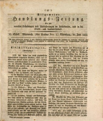 Allgemeine Handlungs-Zeitung Mittwoch 30. Januar 1822