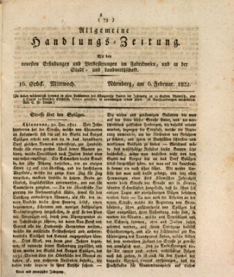 Allgemeine Handlungs-Zeitung Mittwoch 6. Februar 1822