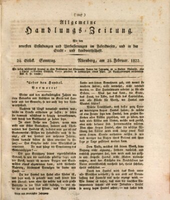 Allgemeine Handlungs-Zeitung Sonntag 24. Februar 1822