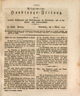 Allgemeine Handlungs-Zeitung Freitag 1. März 1822