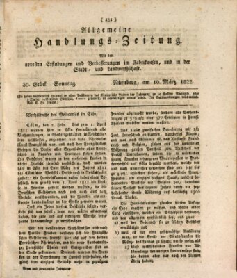 Allgemeine Handlungs-Zeitung Sonntag 10. März 1822