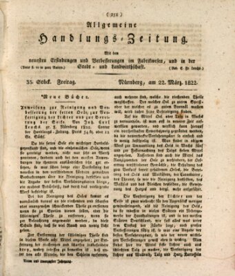 Allgemeine Handlungs-Zeitung Freitag 22. März 1822