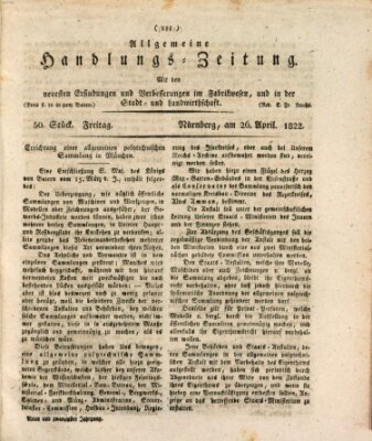 Allgemeine Handlungs-Zeitung Freitag 26. April 1822