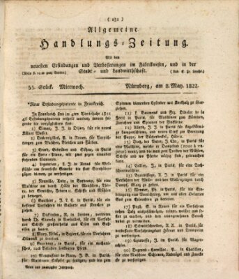 Allgemeine Handlungs-Zeitung Mittwoch 8. Mai 1822