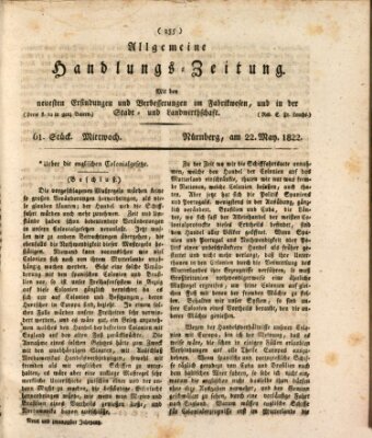 Allgemeine Handlungs-Zeitung Mittwoch 22. Mai 1822