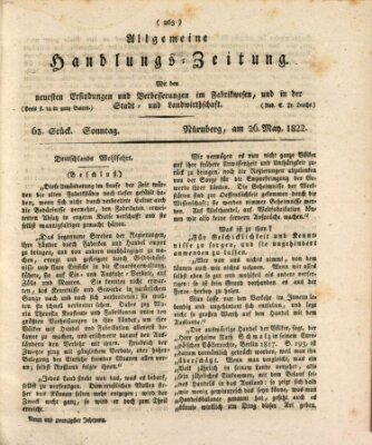 Allgemeine Handlungs-Zeitung Sonntag 26. Mai 1822