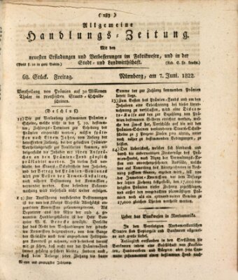 Allgemeine Handlungs-Zeitung Freitag 7. Juni 1822