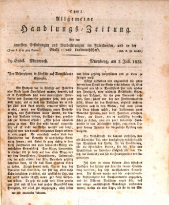 Allgemeine Handlungs-Zeitung Mittwoch 3. Juli 1822