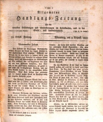 Allgemeine Handlungs-Zeitung Freitag 9. August 1822