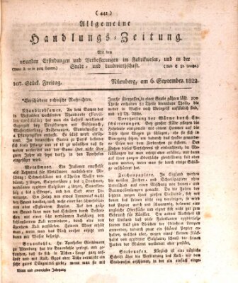 Allgemeine Handlungs-Zeitung Freitag 6. September 1822