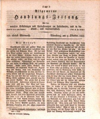 Allgemeine Handlungs-Zeitung Mittwoch 9. Oktober 1822