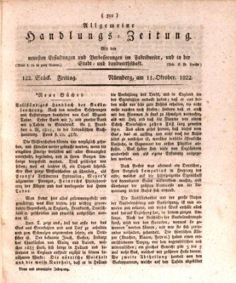 Allgemeine Handlungs-Zeitung Freitag 11. Oktober 1822