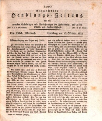 Allgemeine Handlungs-Zeitung Mittwoch 16. Oktober 1822