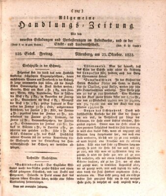 Allgemeine Handlungs-Zeitung Freitag 25. Oktober 1822