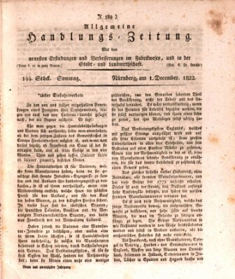 Allgemeine Handlungs-Zeitung Sonntag 1. Dezember 1822