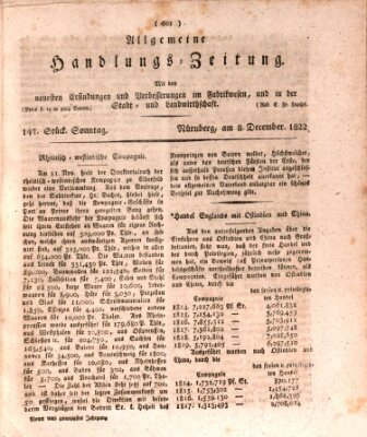 Allgemeine Handlungs-Zeitung Sonntag 8. Dezember 1822