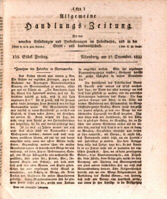 Allgemeine Handlungs-Zeitung Freitag 27. Dezember 1822