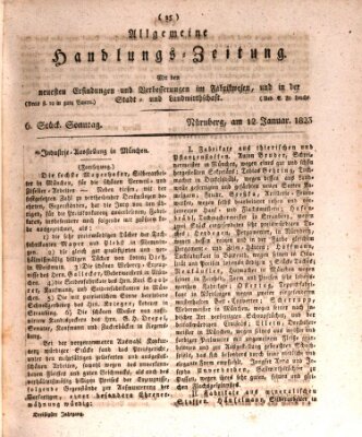 Allgemeine Handlungs-Zeitung Sonntag 12. Januar 1823