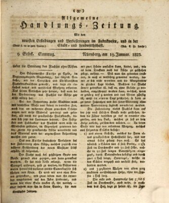 Allgemeine Handlungs-Zeitung Sonntag 19. Januar 1823