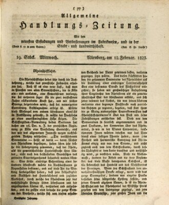 Allgemeine Handlungs-Zeitung Mittwoch 12. Februar 1823