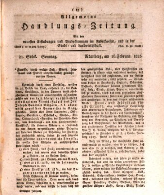 Allgemeine Handlungs-Zeitung Sonntag 16. Februar 1823