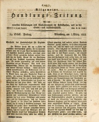 Allgemeine Handlungs-Zeitung Freitag 7. März 1823
