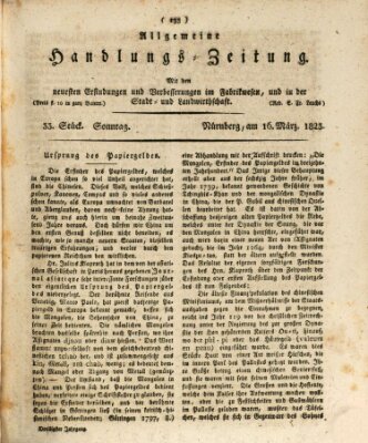 Allgemeine Handlungs-Zeitung Sonntag 16. März 1823