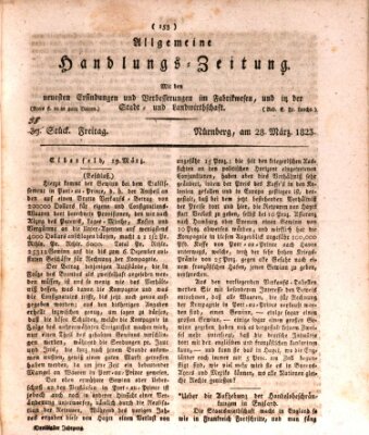 Allgemeine Handlungs-Zeitung Freitag 28. März 1823