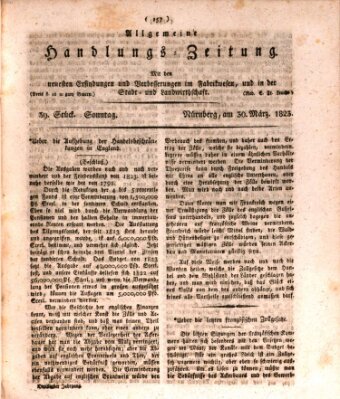 Allgemeine Handlungs-Zeitung Sonntag 30. März 1823