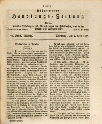 Allgemeine Handlungs-Zeitung Freitag 4. April 1823