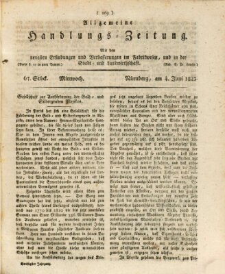 Allgemeine Handlungs-Zeitung Mittwoch 4. Juni 1823