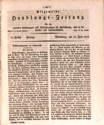 Allgemeine Handlungs-Zeitung Freitag 13. Juni 1823