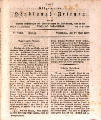 Allgemeine Handlungs-Zeitung Freitag 27. Juni 1823