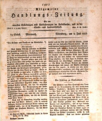 Allgemeine Handlungs-Zeitung Mittwoch 2. Juli 1823