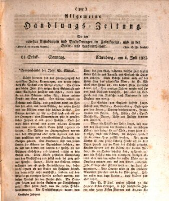 Allgemeine Handlungs-Zeitung Sonntag 6. Juli 1823