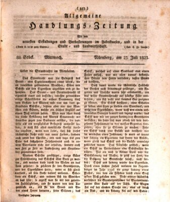 Allgemeine Handlungs-Zeitung Mittwoch 23. Juli 1823