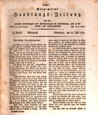 Allgemeine Handlungs-Zeitung Mittwoch 30. Juli 1823