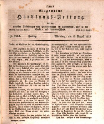 Allgemeine Handlungs-Zeitung Freitag 15. August 1823