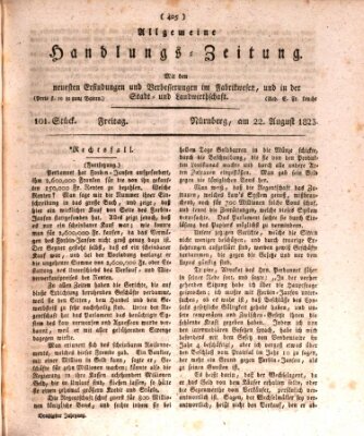 Allgemeine Handlungs-Zeitung Freitag 22. August 1823