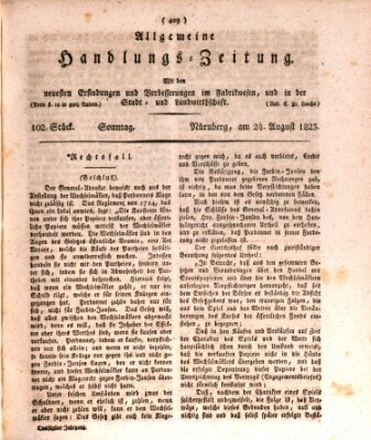 Allgemeine Handlungs-Zeitung Sonntag 24. August 1823