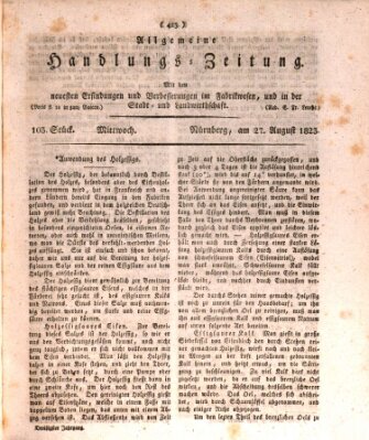 Allgemeine Handlungs-Zeitung Mittwoch 27. August 1823