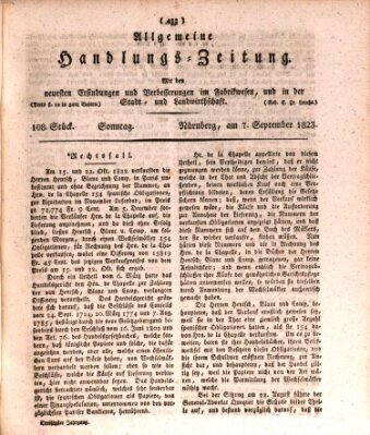 Allgemeine Handlungs-Zeitung Sonntag 7. September 1823