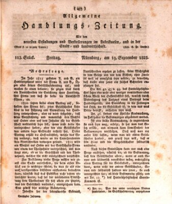 Allgemeine Handlungs-Zeitung Freitag 19. September 1823