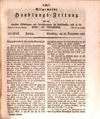 Allgemeine Handlungs-Zeitung Freitag 26. September 1823