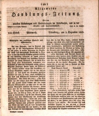 Allgemeine Handlungs-Zeitung Mittwoch 3. Dezember 1823