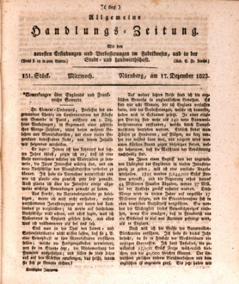 Allgemeine Handlungs-Zeitung Mittwoch 17. Dezember 1823