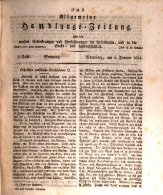 Allgemeine Handlungs-Zeitung Sonntag 4. Januar 1824